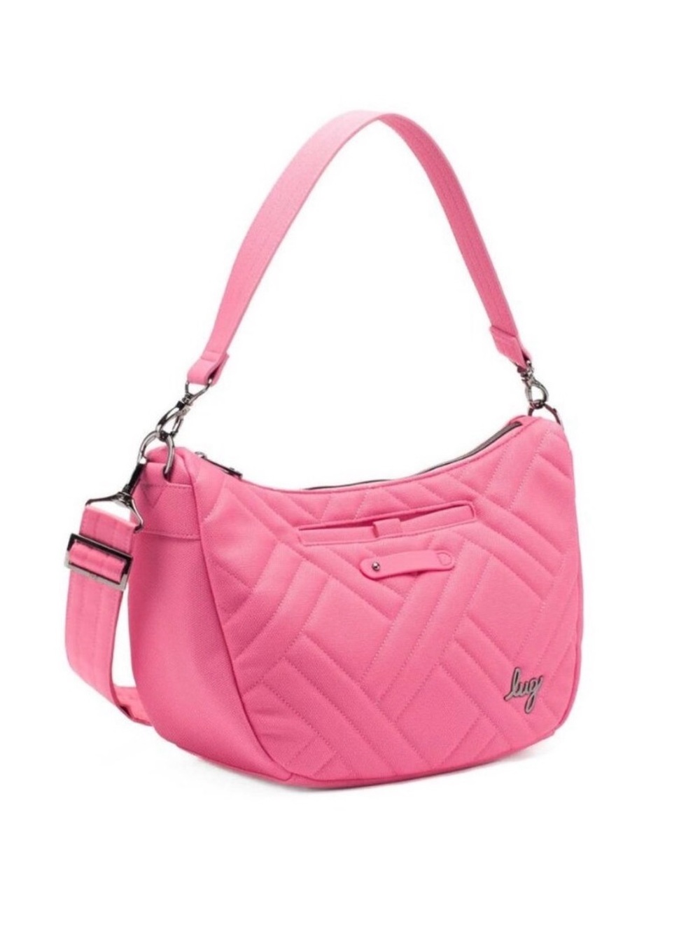 lug Pink Quilted Hobo Shoulder Bag - Picture 3 of 4